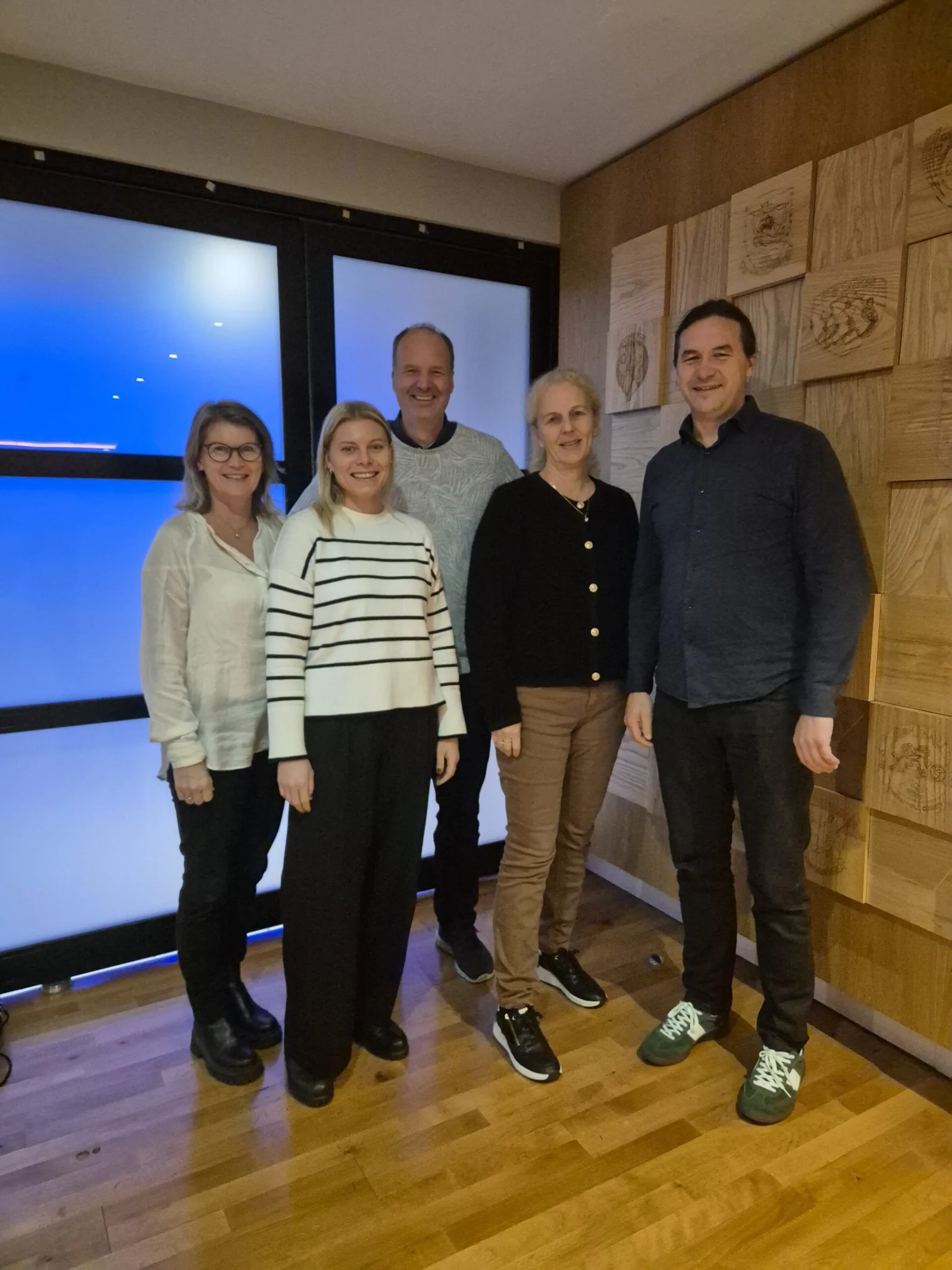 Styret samlet: fra venstre Trine Giving Kalstad, Veronica Møgster Halvorsen, Knut Andersen, Anne Ingeborg Giertsen og Ole Amund Hafell